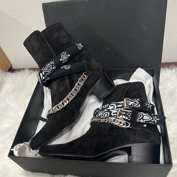 🌸 🔥💫AMIRI Bandana Buckle Boots - Picture 1 of 16